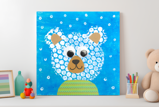 Peinture Papier Bulle Hiver - Activités manuelles Hiver - 10doigts.fr