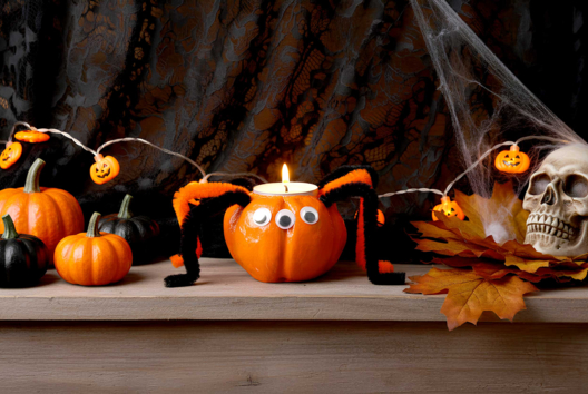 photophore araignée halloween - Activités manuelles Halloween - 10doigts.fr