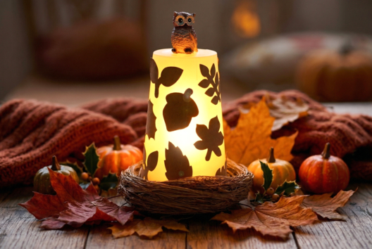 photophore hibou automne DIY - Activités manuelles Automne - 10doigts.fr