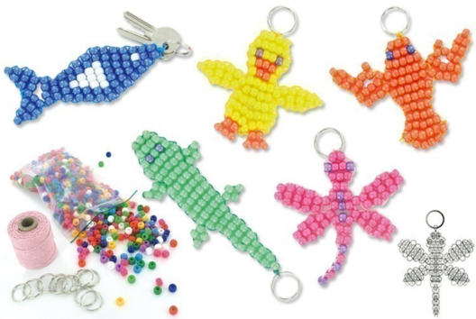Créer des porte-clés animaux à partir de perles plastique - Tutos Porte-clés - 10doigts.fr