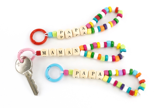 porte clés fête des parents enfants cadeau - Activités manuelles porte-clés - 10doigts.fr - 2