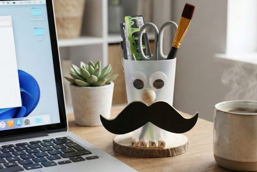 pot à crayon fête des pères DIY idée cadeau - Activités manuelles fête des pères - 10doigts.fr