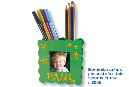 Pot à crayons porte-photo ondulé - Tutos Fête des Mères - 10doigts.fr
