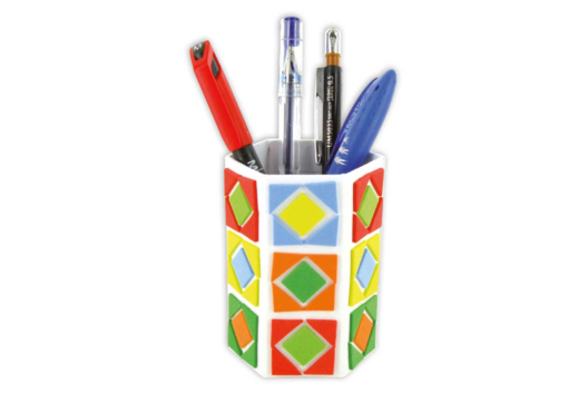 Pots à crayons déco mosaïques en caoutchouc - Tutos Objets décorés - 10doigts.fr