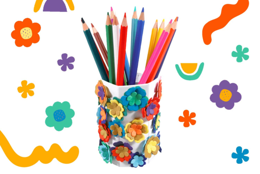 Pot à crayons "Happy days" - Tutos Fleurs - 10doigts.fr