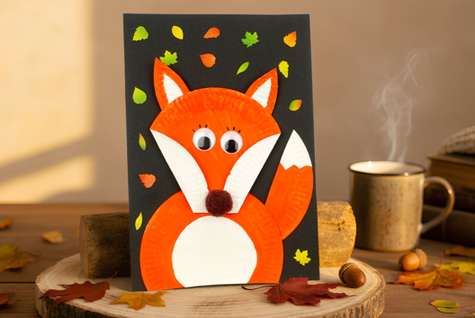 Renard Assiette Carton - Activités manuelles Automne - 10doigts.fr