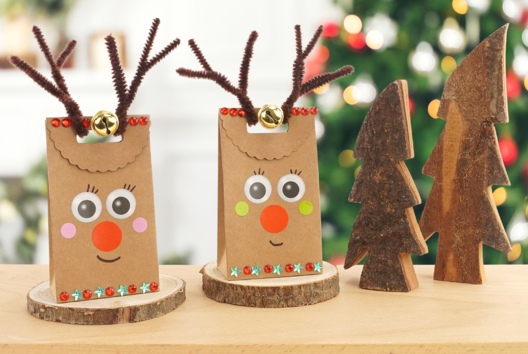 renne sachet surprise noël - Activités manuelles bricolages de Noël - 10doigts.fr