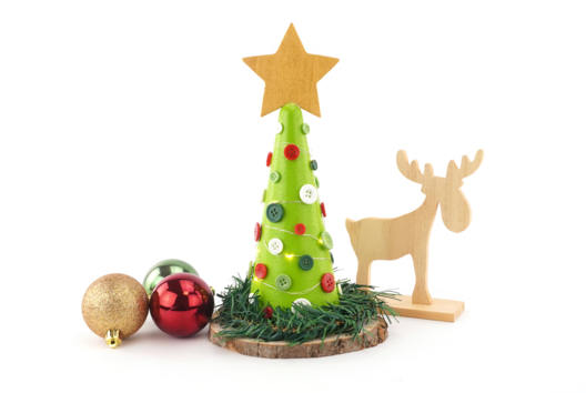 Sapin cône lumineux - Activités manuelles bricolages de Noël - 10doigts.fr