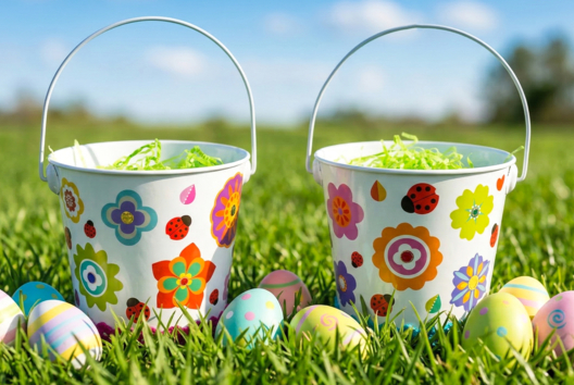 Seau oeuf de pâques - Activités manuelles DIY Pâques - 10doigts.fr