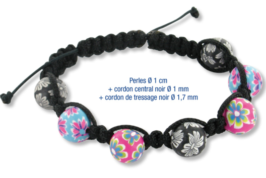 Shamballas avec des perles polymère millefioris - Tutos créations de Bijoux - 10doigts.fr