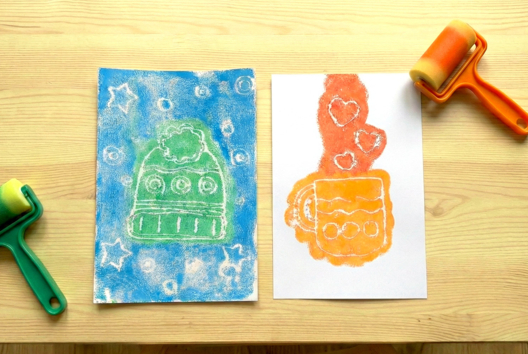 styrogravure enfant - Activités manuelles enfants Hiver - 10doigts.fr - 2