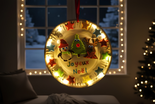 suspension de Noël lumière DIY - Activités manuelles bricolages de Noël - 10doigts.fr