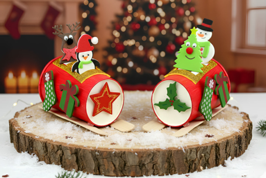 traineau de noël avec un gobelet en carton - Activités manuelles bricolages de Noël - 10doigts.fr - 2