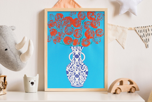 tuto peinture rose avec pochette plastiques - Activités manuelles Fête des Grands-Mères - 10doigts.fr - 2