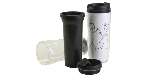 Mug isotherme avec couvercle - Plastique Transparent - 10 Doigts