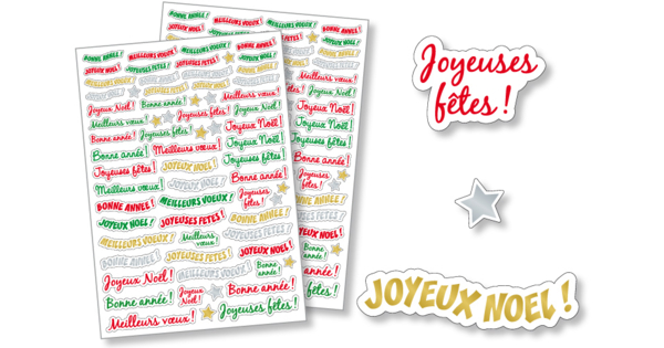 Stickers lettres Joyeux Noël et Bonne année - Gommettes et stickers  Noël - 10 Doigts