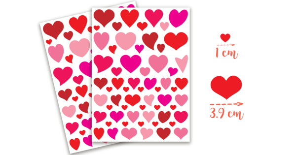 Gommettes - Cœurs - Petits cœurs - Rouge - Saint-Valentin - 160 pièces -  Achat en ligne