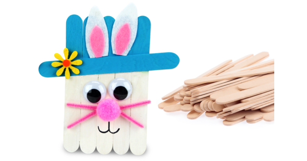Lapin de Pâques avec des bâtonnets en bois - Tutos Pâques - 10 Doigts