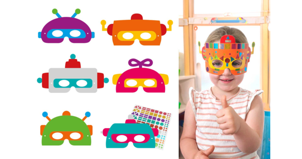 Baker Ross Kits De Masques Robot En Mousse Lot De 4 - Masques Robots Colorés Pour Enfants, Fêtes Et Déguisements AW653