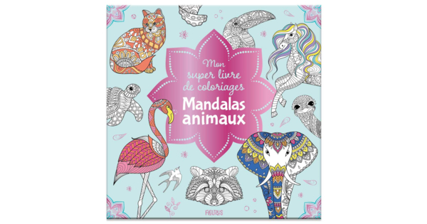 Finoly – Mandala Enfant – 30 Dessins D'animaux Faits Main – Format A4 – Reliure Spirale – Papier épais – Idéal Relaxation, Concentration – Dès 3 Ans