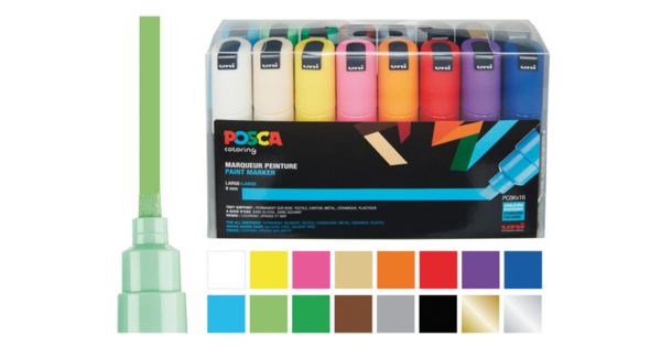 Marqueurs Posca Pointes moyennes - 4 couleurs - Marqueur POSCA - 10 Doigts