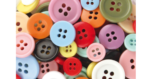 Boutons ronds en plastique - Environ 300 boutons - Boutons - 10 Doigts
