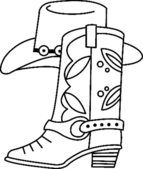 Botte et chapeau 01 - Coloriages - 10doigts.fr