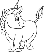 Licorne 01 - Coloriages - 10doigts.fr