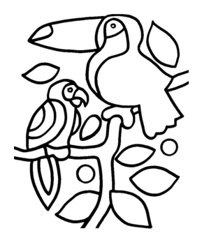 Toucan et perroquet01 - 10doigts.fr