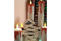 Réalisation de momie est de bougies avec du rouleau papier toilettes et essuie tout - Divers - 10doigts.fr