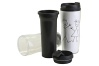 Mug isotherme avec couvercle - Plastique Transparent - 10doigts.fr