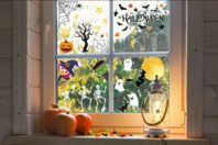 Stickers d'Halloween vitrostatiques - 170 stickers - Décorations d'Halloween - 10doigts.fr