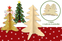 Sapin à emboîter en bois naturel - Objets en bois Noël - 10doigts.fr