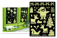 Stickers de Noël phosphorescents repositionnables - 25 stickers - Gommettes Noël - 10doigts.fr