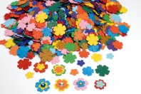 Fleurs en papier carte légère - 3000 pièces - Fleurs et feuilles décoratives - 10doigts.fr