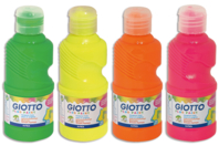 Gouaches GIOTTO fluo 250 ml - Set de 4 couleurs - Peinture gouache liquide - 10doigts.fr