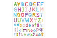 Gommettes Lettres alphabet - 67 lettres - Gommettes Alphabet, messages - 10doigts.fr