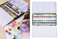boite aquarelle 48 godets - Peinture aquarelle - 10doigts.fr