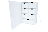 Coffret en carton blanc avec tiroirs - Boîtes en carton - 10doigts.fr