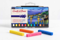 Boite de 12 Carrés Couleur  - Conté Paris - Pastels Beaux Arts - 10doigts.fr