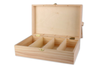 Boîte rectangle 4 cases - 31 x 19.5 cm - Boîtes en bois - 10doigts.fr