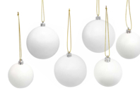 Boules de Noël blanche en plastique - Tailles au choix - Boules de Noël DIY - 10doigts.fr