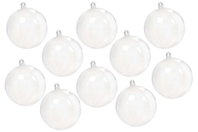 Boules en plastique transparent - 10 pièces - Boules en plastique de Noël - 10doigts.fr