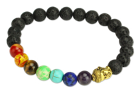 Kit pour bracelet Chakras noir - 26 perles - Pierres Naturelles - 10doigts.fr