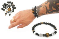 Kit bracelet Oeil de Tigre - Lithothérapie / Bracelets chakras - 10doigts.fr