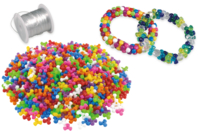 Maxi lot de perles tripodes + fil élastique - Kits bijoux - 10doigts.fr