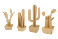 Cactus en carton à assembler - 4 pièces - Décors en carton - 10doigts.fr