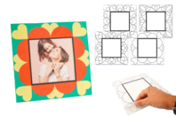 Cadres carrés à sabler - 4 pièces - Cadres photos à décorer - 10doigts.fr