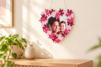 Cadres cœur puzzle - 4 cadre - Kits créatifs Fête des Mères : des coffrets tout-en-un pour fabriquer vos cadeaux pour maman - 10doigts.fr