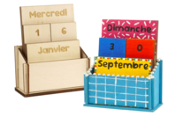 Calendrier perpétuel en bois - Objets bois pour le bureau - 10doigts.fr